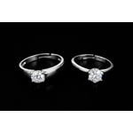 His & Hers Stainless Steel Solitaire Couple Ring Set