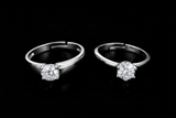 His & Hers Stainless Steel Solitaire Couple Ring Set