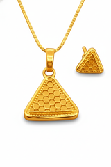 NXGOLD Triangle Pendant Necklace Set for Women