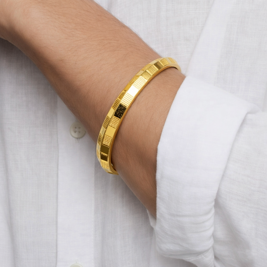 NXGOLD Textured Kada for Men