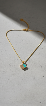 NXGOLD Green Stone Pendant Necklace For Women