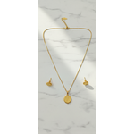 Gold Honeycomb Pendant Necklace Set