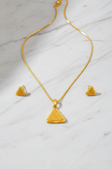 NXGOLD Triangle Pendant Necklace Set for Women