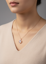 Classic Rose Gold Finish Pendant Necklace for Women