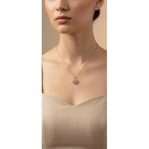 NXGOLD Elegant 360° Spin Flower Rose Gold Pendant Necklace
