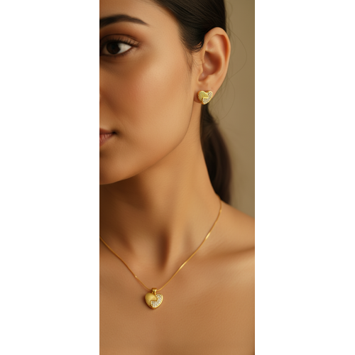 NXGOLD Heart Pendant Necklace Set for Women