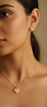 NXGOLD Heart Pendant Necklace Set for Women