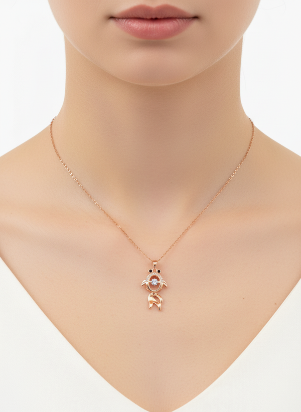 Elegant Turtle Shape Rose Gold Pendant Necklace for Women