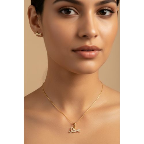 NXGOLD Love Pendant Necklace Set for Women