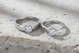 His & Hers Stainless Steel Solitaire Couple Ring Set
