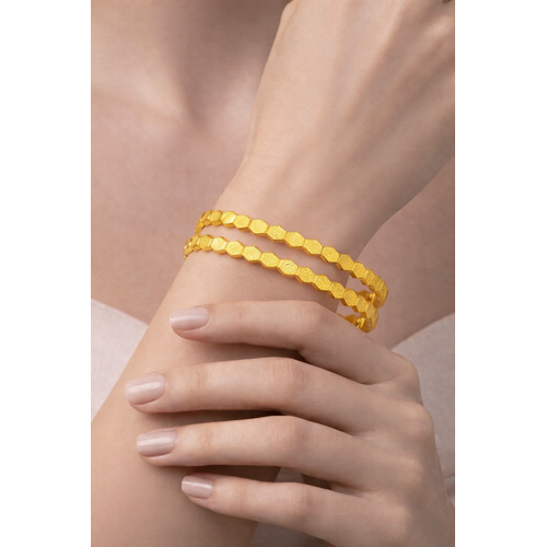 NXGOLD Hexagon Design Gold Bangles For Women