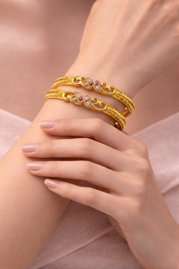 NXGOLD Stone Bangle For Women