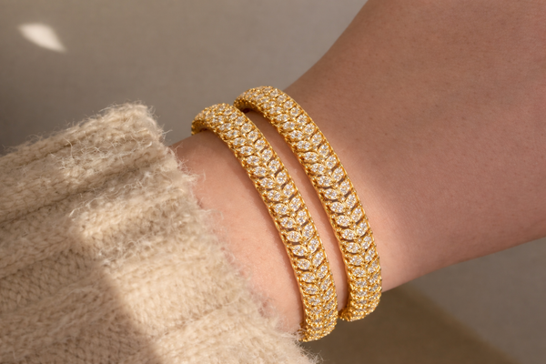 NXGOLD Trendy Diamond Cut Bangles For Women
