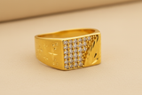 Premium Men’s Ring with Micro CZ Stone Cluster