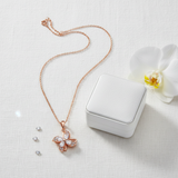 Elegant Rose Gold Butterfly Crystal Pendant Necklace for Women