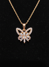 Elegant Rose Gold Butterfly Pendant Necklace for Women