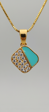 NXGOLD Green Stone Pendant Necklace For Women