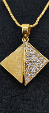 NXGOLD Triangle Stone Pendant Necklace