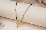 Elegant Black Bead Mangalsutra with Heart Pendant