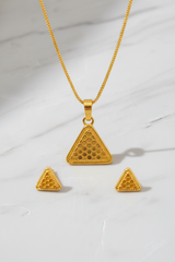 NXGOLD Triangle Pendant Necklace Set for Women