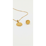 Gold Honeycomb Pendant Necklace Set