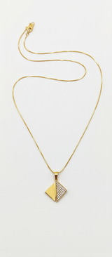 NXGOLD Triangle Stone Pendant Necklace