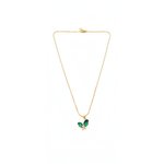 NXGOLD Green Stone Butterfly Pendant For Women