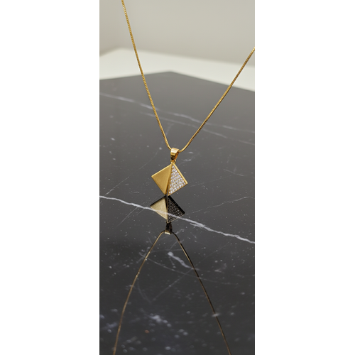 NXGOLD Triangle Stone Pendant Necklace