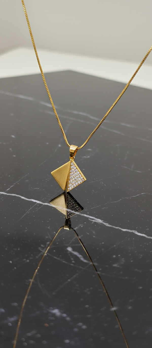 NXGOLD Triangle Stone Pendant Necklace