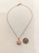 Elegant Rose Gold Snowflake Spinner Pendant Necklace for Women