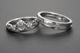 His & Hers Stainless Steel Couple Adjustable Matching Ring Set