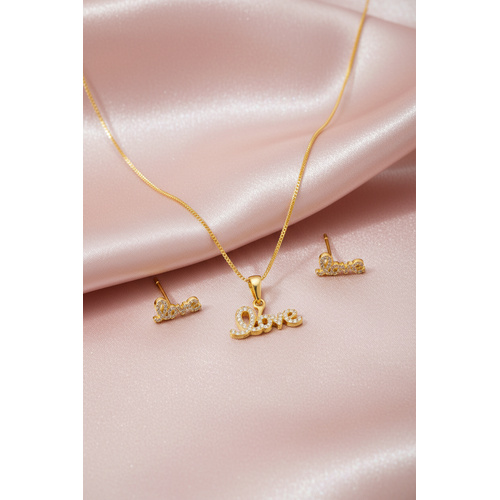 NXGOLD Love Pendant Necklace Set for Women