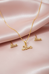 NXGOLD Love Pendant Necklace Set for Women