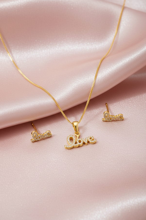 NXGOLD Love Pendant Necklace Set for Women