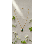 NXGOLD Green Stone Butterfly Pendant For Women