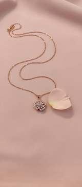 NXGOLD Elegant 360° Spin Flower Rose Gold Pendant Necklace