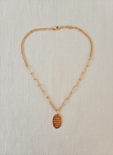 Elegant Rose Gold Engraved Oval Pendant Necklace for Women