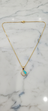 NXGOLD Green Stone Pendant Necklace For Women