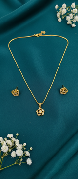 NXGOLD Flower Pendant Necklace Set for Women