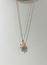 Elegant Rose Gold Snowflake Spinner Pendant Necklace for Women