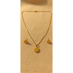 Gold Honeycomb Pendant Necklace Set