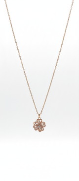 NXGOLD Elegant 360° Spin Flower Rose Gold Pendant Necklace
