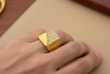 Premium Men’s Ring with Micro CZ Stone Cluster