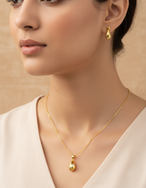 NXGOLD Teardrop CZ Pendant Necklace Set