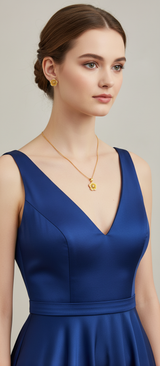 NXGOLD Floral CZ Pendant Necklace Set