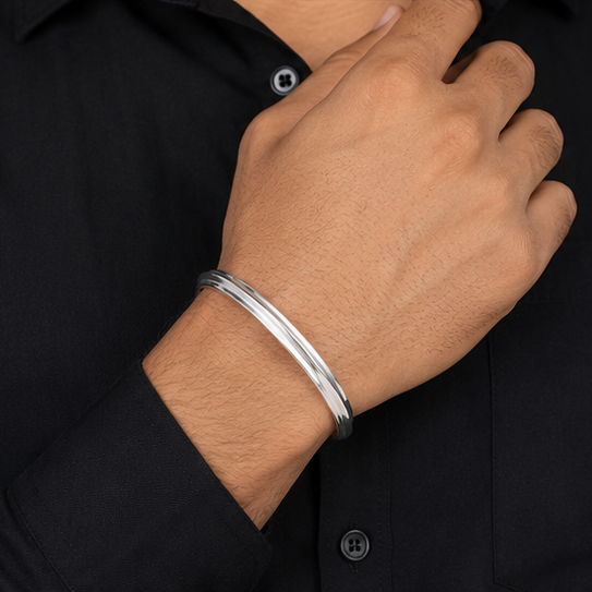 Classic 925 Sterling Silver Sleek Kada for Men & Women