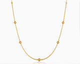 Women's Elegant Gold Bead Link Chain Necklace