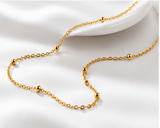 Women's Elegant Gold Bead Link Chain Necklace