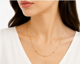 Women's Elegant Gold Bead Link Chain Necklace