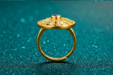 NXGOLD Royal Sunburst Ruby Designer Ring